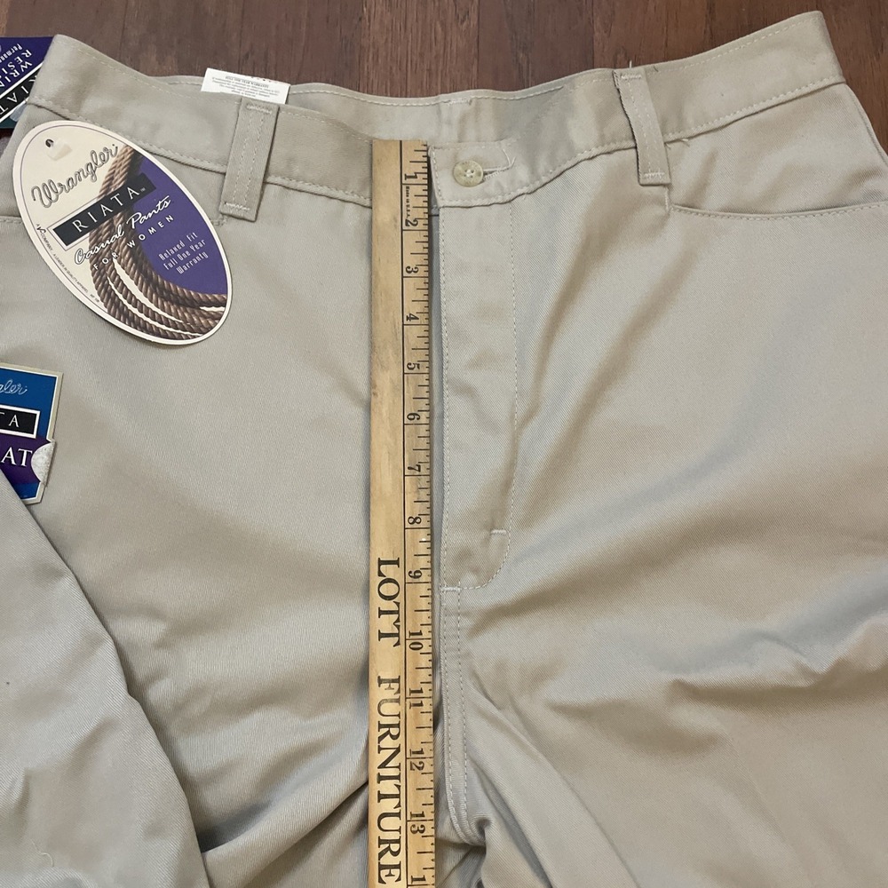 Wrangler Women's Riata Pants 16x34 Flat Front Relaxed Fit Casual Beige NWT - Picture 6 of 8